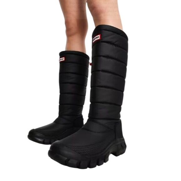 Hunter Women 8 Boots Intrepid Tall Quilted Insulated Snow Waterproof Puffer Shoe